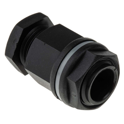 RS PRO Black Plastic Cable Gland, M16 Thread, 7mm Min, 10.5mm Max, IP55