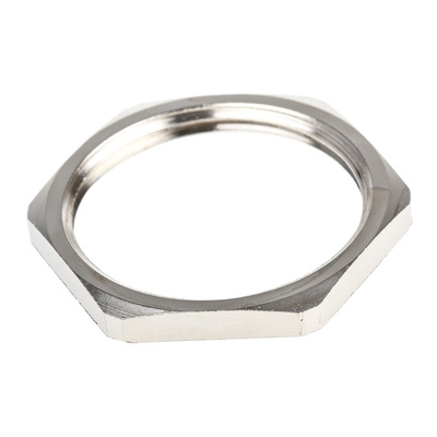SIB Nickel Nickel Plated Brass Cable Gland Locknut, PG21 Thread