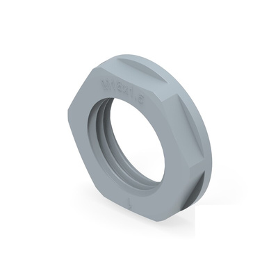 Grey UL 94 V2 PA 6 Cable Gland Locknut, M16 Thread