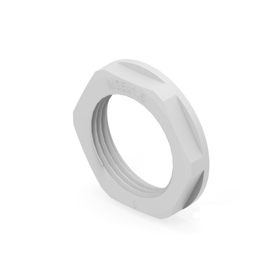 Light Grey UL 94 V2 PA 6 Cable Gland Locknut, M25 Thread