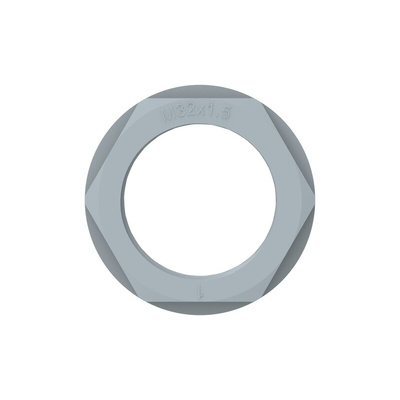 Grey UL 94 V2 PA 6 Cable Gland Locknut, M32 Thread