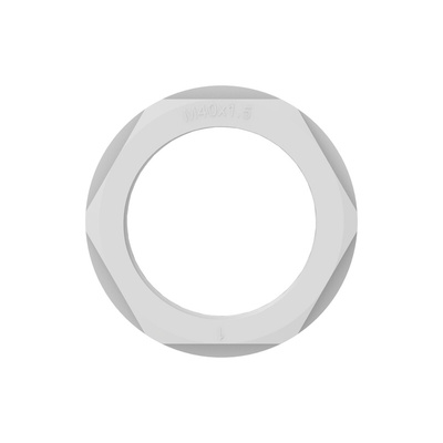 Light Grey UL 94 V2 PA 6 Cable Gland Locknut, M40 Thread