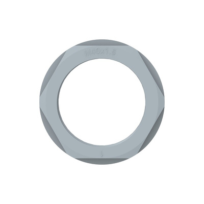 Grey UL 94 V2 PA 6 Cable Gland Locknut, M40 Thread
