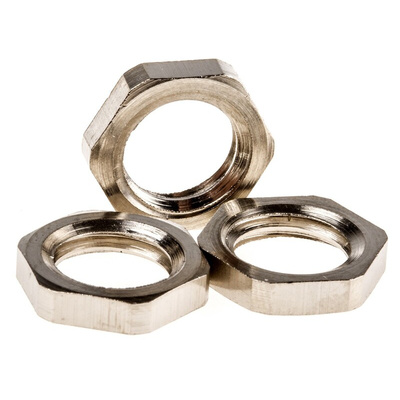 SES Sterling Nickel Plated Brass Cable Gland Locknut, M10 Thread