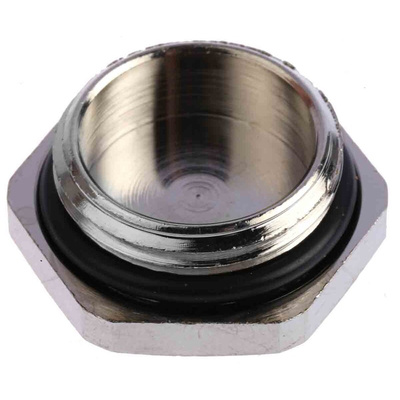 Lapp Blanking Plug, M20, Nickel Plated Brass, 26.4mm Diameter, Threaded