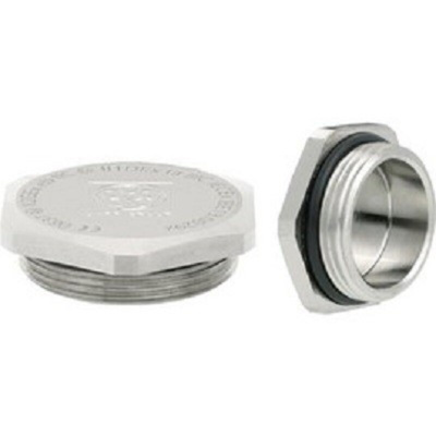 Lapp Blanking Plug, M20, Nickel Plated Brass, 26.4mm Diameter, Threaded