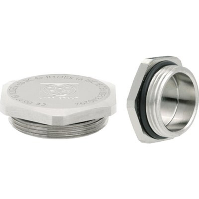 Lapp Blanking Plug, M16, Nickel Plated Brass, 22mm Diameter, Threaded