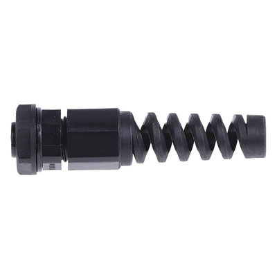 RS PRO Black Nylon Cable Gland, M12 Thread, 3mm Min, 6.5mm Max, IP68