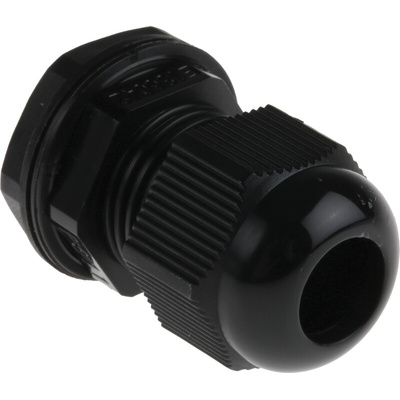 RS PRO Black Nylon Cable Gland, PG11 Thread, 5mm Min, 10mm Max, IP68