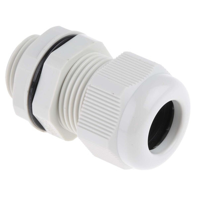 RS PRO Grey Nylon Cable Gland, M20 Thread, 10mm Min, 14mm Max, IP68