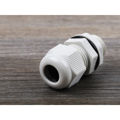 RS PRO Grey Nylon Cable Gland, M16 Thread, 5mm Min, 10mm Max, IP68