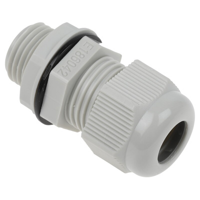 RS PRO Grey Nylon Cable Gland, M16 Thread, 5mm Min, 10mm Max, IP68