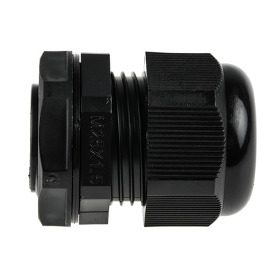 RS PRO Black Nylon Cable Gland, M25 Thread, 13mm Min, 18mm Max, IP68