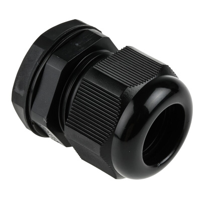 RS PRO Black Nylon Cable Gland, M25 Thread, 13mm Min, 18mm Max, IP68
