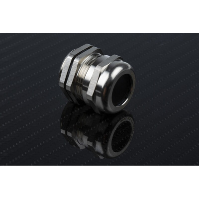 RS PRO Metallic Nickel Plated Brass Cable Gland, M25 Thread, 9mm Min, 16mm Max, IP68