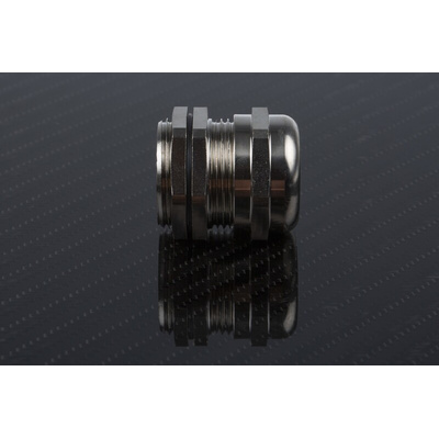 RS PRO Metallic Nickel Plated Brass Cable Gland, M25 Thread, 9mm Min, 16mm Max, IP68