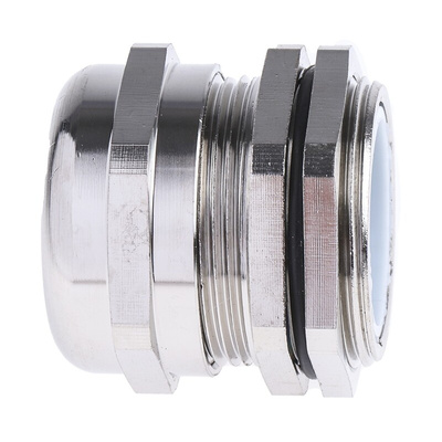 RS PRO Metallic Nickel Plated Brass Cable Gland, M32 Thread, 15mm Min, 22mm Max, IP68
