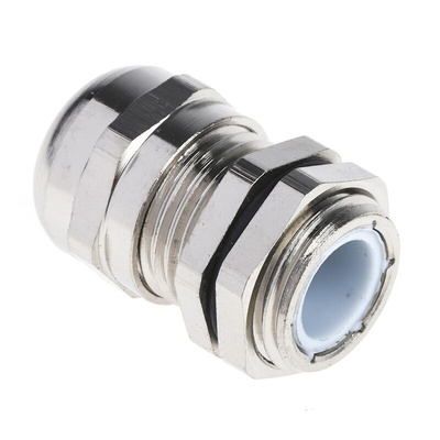 RS PRO Metallic Nickel Plated Brass Cable Gland, PG9 Thread, 4mm Min, 8mm Max, IP68