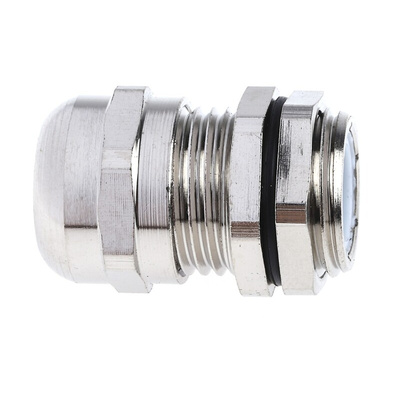 RS PRO Metallic Nickel Plated Brass Cable Gland, PG9 Thread, 4mm Min, 8mm Max, IP68