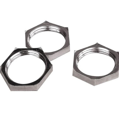 Lapp Silver Flame Retardant, Halogen Free Nickel Plated Brass Cable Gland Locknut, PG9 Thread