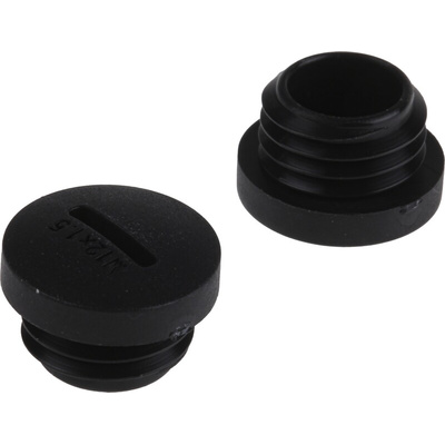 RS PRO Blanking Plug, M12, 11.7mm Hole Diameter, Nylon 66, 15mm Diameter, Threaded