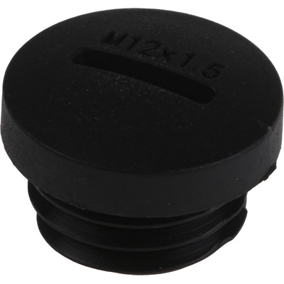 RS PRO Blanking Plug, M12, 11.7mm Hole Diameter, Nylon 66, 15mm Diameter, Threaded