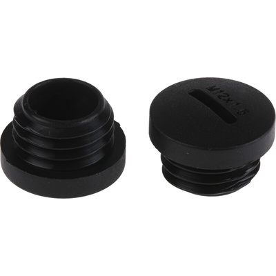 RS PRO Blanking Plug, M12, 11.7mm Hole Diameter, Nylon 66, 15mm Diameter, Threaded
