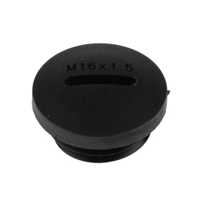 RS PRO Blanking Plug, M16, 15.7mm Hole Diameter, Nylon 66, 20mm Diameter, Threaded