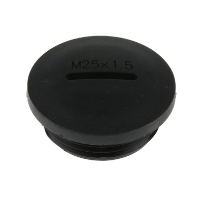 RS PRO Blanking Plug, M25, 24.7mm Hole Diameter, Nylon 66, 29.7mm Diameter, Threaded