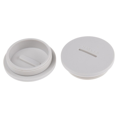 RS PRO Blanking Plug, M40, 39.9mm Hole Diameter, Nylon 66, 45.8mm Diameter, Threaded