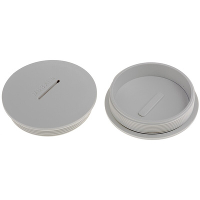 RS PRO Blanking Plug, M63, 62.4mm Hole Diameter, Nylon 66, 69.3mm Diameter, Threaded