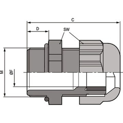 Lapp SKINTOP Series Black Polyamide Cable Gland, M25 Thread, 6mm Min, 13mm Max, IP68