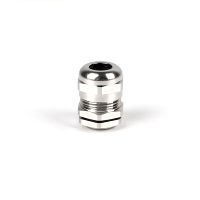 RS PRO Metallic Nickel Plated Brass Cable Gland, M16 Thread, 4mm Min, 8mm Max, IP68
