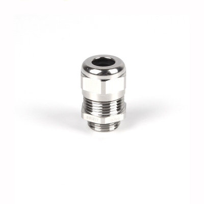 RS PRO Metallic Nickel Plated Brass Cable Gland, M16 Thread, 4mm Min, 8mm Max, IP68