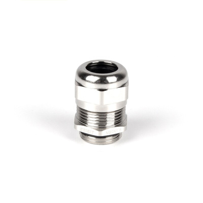 RS PRO Metallic Nickel Plated Brass Cable Gland, M20 Thread, 6mm Min, 12mm Max, IP68