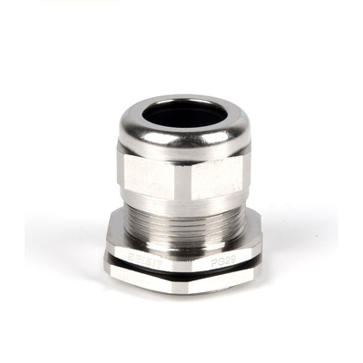RS PRO Metallic Nickel Plated Brass Cable Gland, PG21 Thread, 9mm Min, 16mm Max, IP68