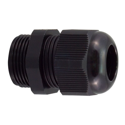 RS PRO Black Nylon Cable Gland, PG11 Thread, 5mm Min, 10mm Max, IP68