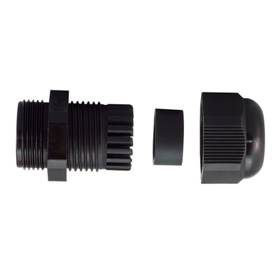 RS PRO Black Nylon Cable Gland, PG11 Thread, 5mm Min, 10mm Max, IP68