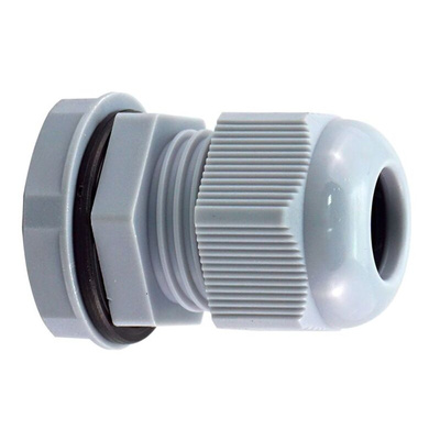 RS PRO Grey Nylon Cable Gland, M20 Thread, 8mm Min, 12mm Max, IP68