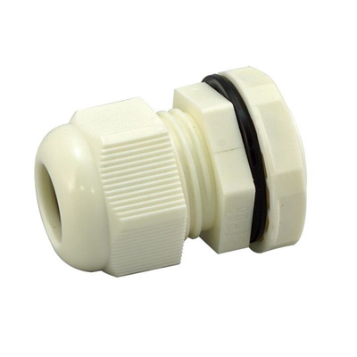RS PRO White Nylon Cable Gland, M20 Thread, 8mm Min, 12mm Max, IP68