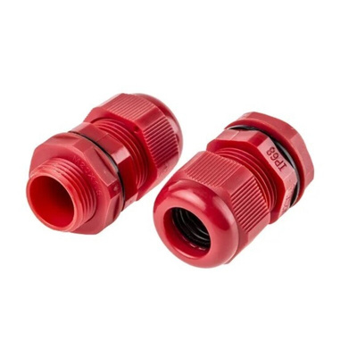 RS PRO Red Nylon Cable Gland, M20 Thread, 10mm Min, 14mm Max, IP68