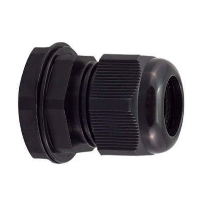 RS PRO Black Nylon Cable Gland, PG7 Thread, 3mm Min, 6.5mm Max, IP68
