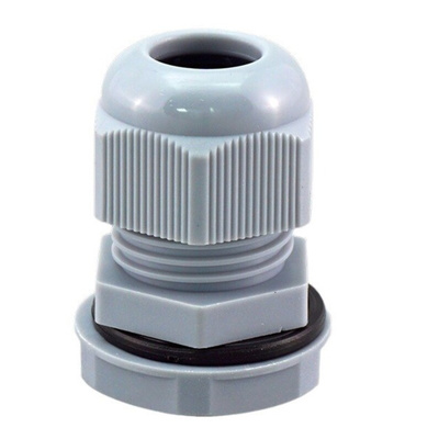 RS PRO Grey Nylon Cable Gland, PG9 Thread, 4mm Min, 8mm Max, IP68