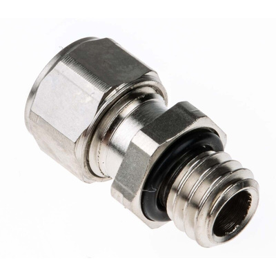 SES Sterling A1 Series Metallic Nickel Plated Brass Cable Gland, M6 Thread, 2.5mm Min, 3mm Max, IP68, IP69K