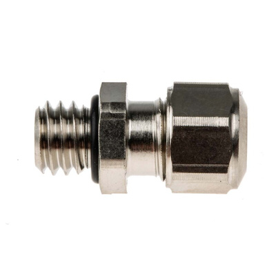 SES Sterling A1 Series Metallic Nickel Plated Brass Cable Gland, M6 Thread, 2.5mm Min, 3mm Max, IP68, IP69K