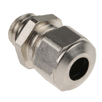 SES Sterling A1 Series Metallic Nickel Plated Brass Cable Gland, M8 Thread, 3.5mm Min, 5mm Max, IP68, IP69K