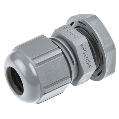 Lapp SKINTOP Series Grey Polyamide Cable Gland, M16 Thread, 4mm Min, 10mm Max, IP66, IP68, IP69