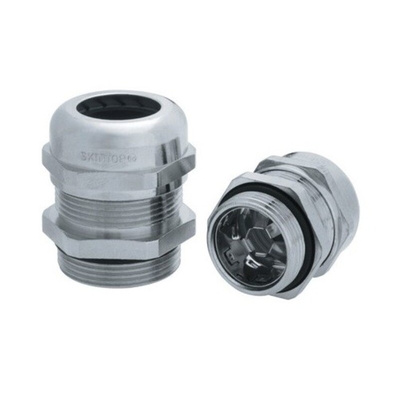 Lapp SKINTOP Series Metallic Nickel Plated Brass Cable Gland, M32 Thread, 11mm Min, 21mm Max, IP68