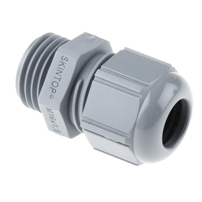 Lapp SKINTOP Series Grey Polyamide Cable Gland, M16 Thread, 4mm Min, 10mm Max, IP66, IP68, IP69K