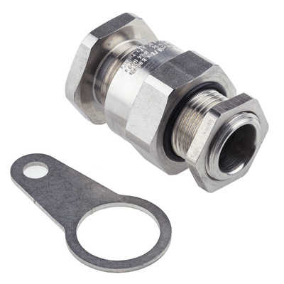Stainless Steel Cable Gland Kit, M20 Thread, 9.6mm Min, 14mm Max, IP66, IP68